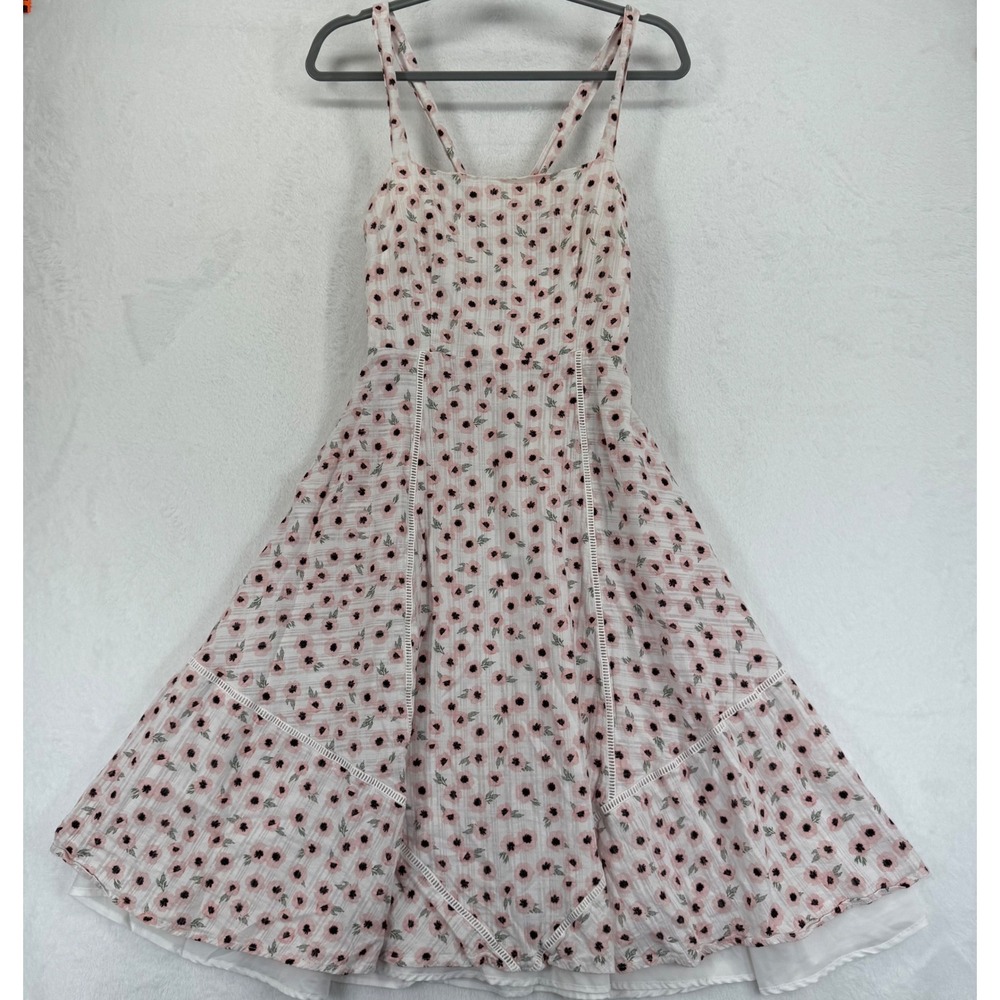 Hutch White Floral Print Dress Size 4 Sleeveless Fit Flare Party Casual